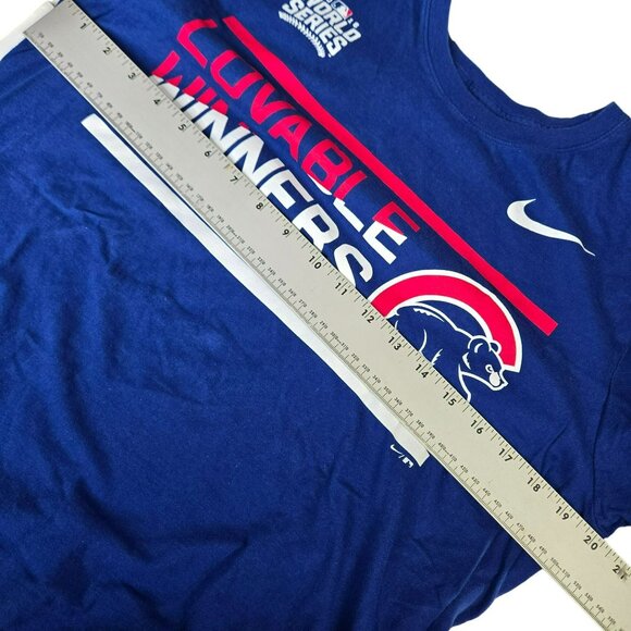 NIKE Chicago CUBS Mens LG Tee Shirt 2016 Baseball World Series Lovable Winners - Picture 6 of 8